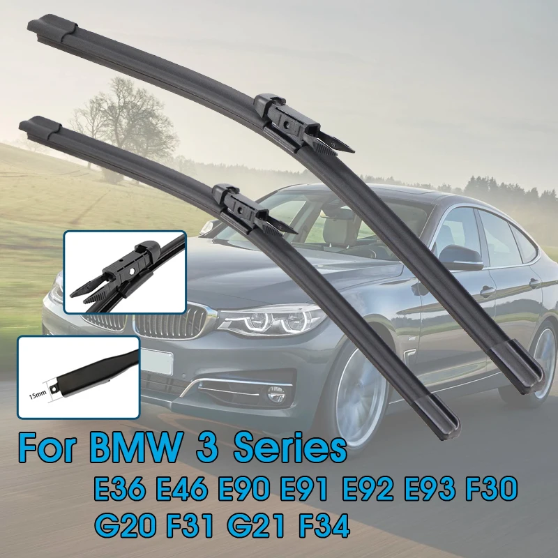 

Car Wiper Blades For BMW 3 Series E36 E46 E90 E91 E92 E93 F30 F31 F34 G20 G21 Auto Front Window Windscreen Windshield Wipers