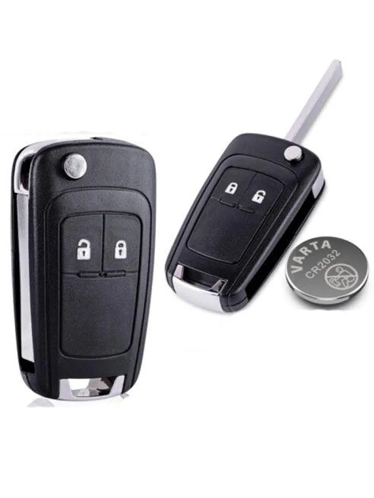 Hochwertiges faltbares Schlüsselgehäuse für Opel Insignia, Astra J, Zafira, Corsa E, Meriva, Adam & Vauxhall – 3‑Tasten Klapp‑Fernbedienung mit ungeschnittener Metallklinge, Keyless‑Entry, robustem ABS‑Kunststoff, stil – Detail 1