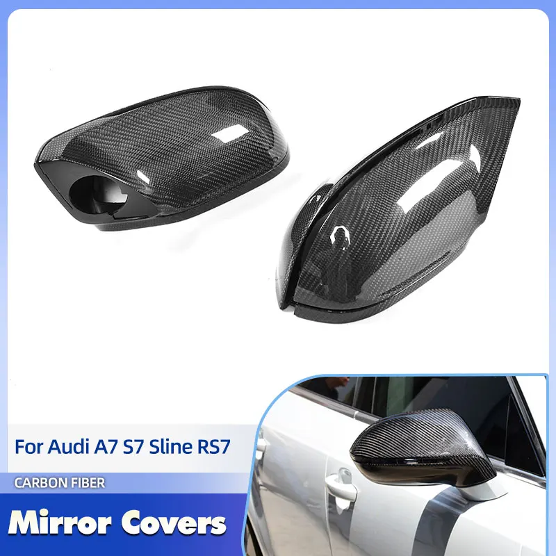 

Чехлы на боковые зеркала заднего вида из углеродного волокна для Audi A7 S7 Sline RS7 Hatchback 4-дверные 2011-2017, сменный корпус зеркала