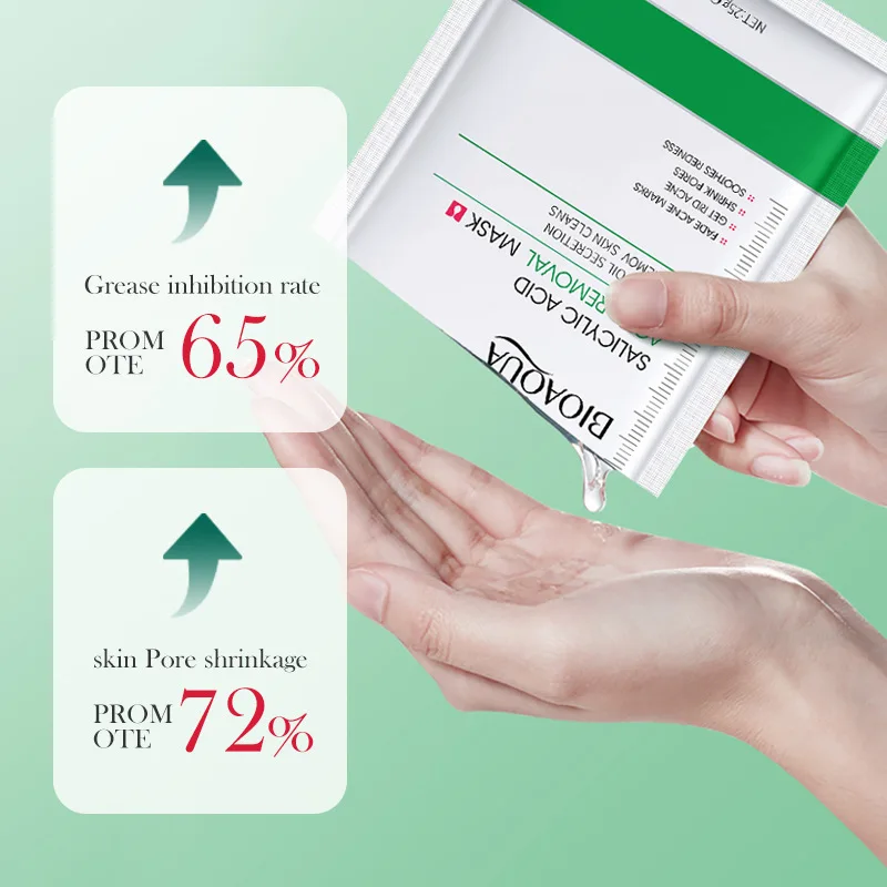 5/10pcs BIOAQUA Salicylic Acid Acne Removing facial mask Acne Treatment Moisturizing Brightening skincare Face Mask Skin Care view 4