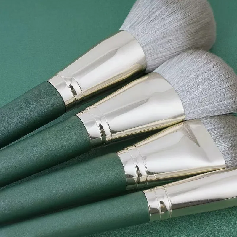 14 brocha de maquillaje de nube verde, brocha súper suave para polvos, brocha para base en polvo, brocha para colorete, herramientas de belleza multifuncionales