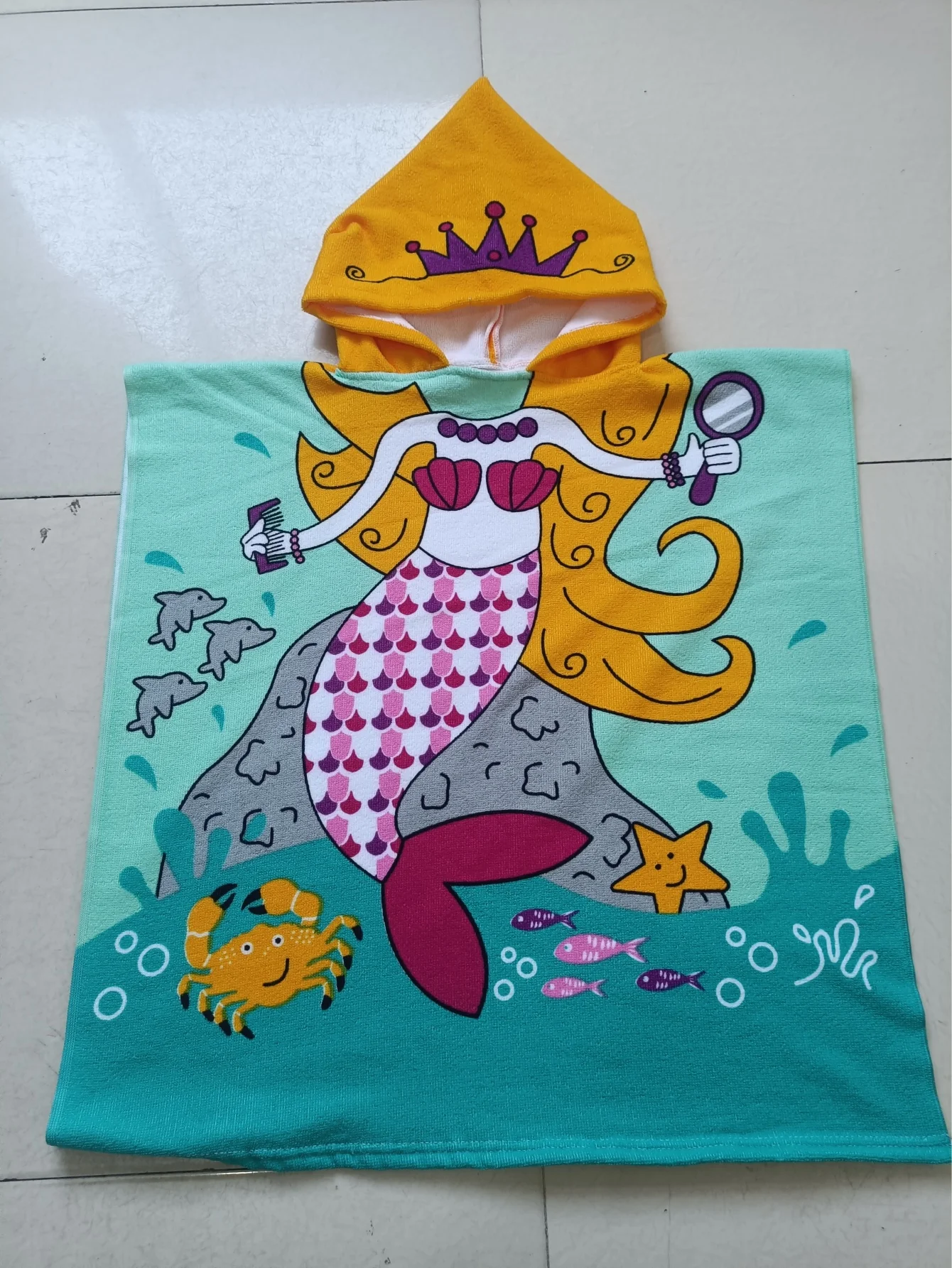 

Beach Towel For Kids Hooded Bath Towel Poncho Kids Towel Microfiber Baby Towel For Girls 2-6 Years Bathroom Beach Swim Cover (Me