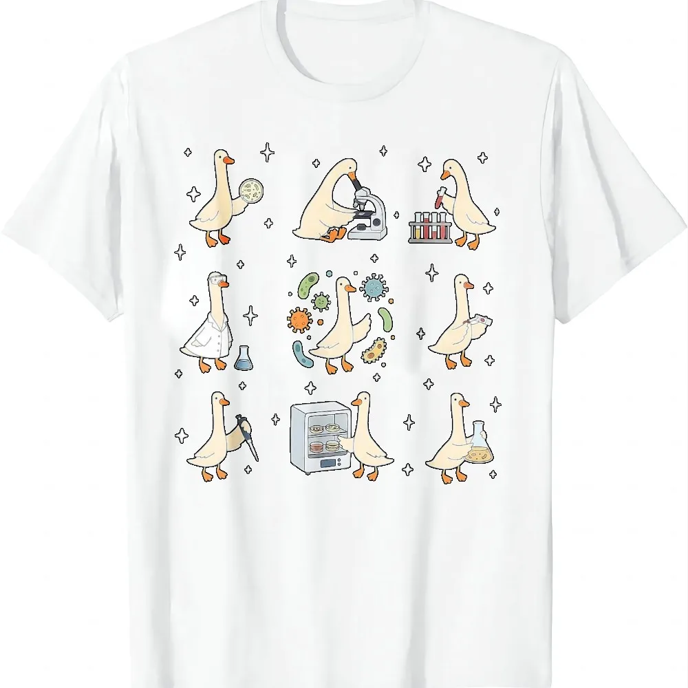 Microbiologist Silly Goose Biochemistry Lab Tech Scientist T-Shirt Funny Summer Casual Graphic T Shirts Camiseta Streetwear