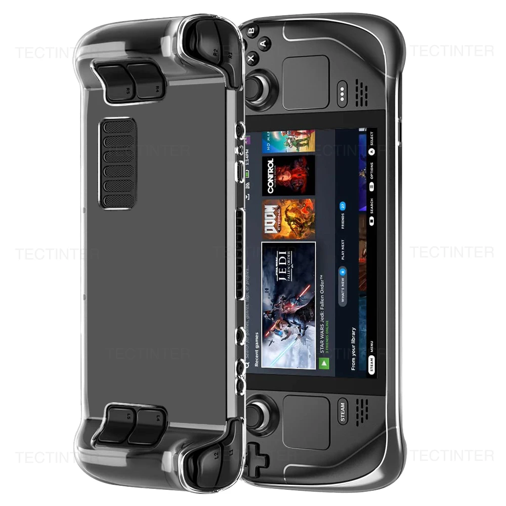 Transparent TPU Case Cover Shell For Steam Deck Host Crystal Anti-drop Protective Case Back Shell For Steamdeck Accessories