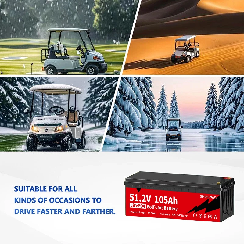 LiTime 51.2V 105Ah LiFePO4 Lithium Battery 200A BMS Born For 5Kw Golf Cart Marine Energy Storage Capability