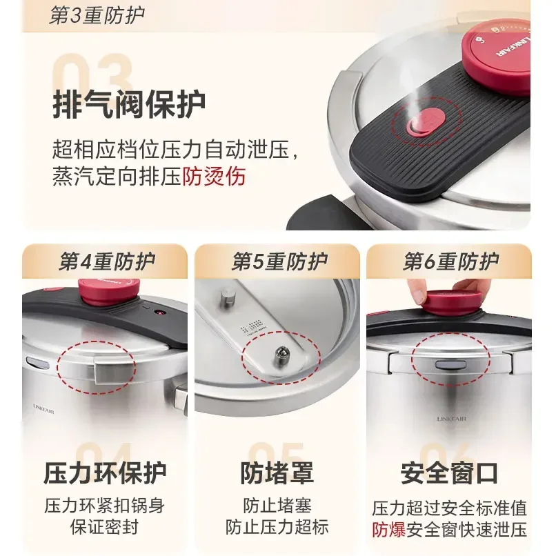 120kpa Pressure Cooker Multifunctional Pressure-Limited Explosion-proof Pressure Cooker Stainless Steel Kitchen Pressure Pot