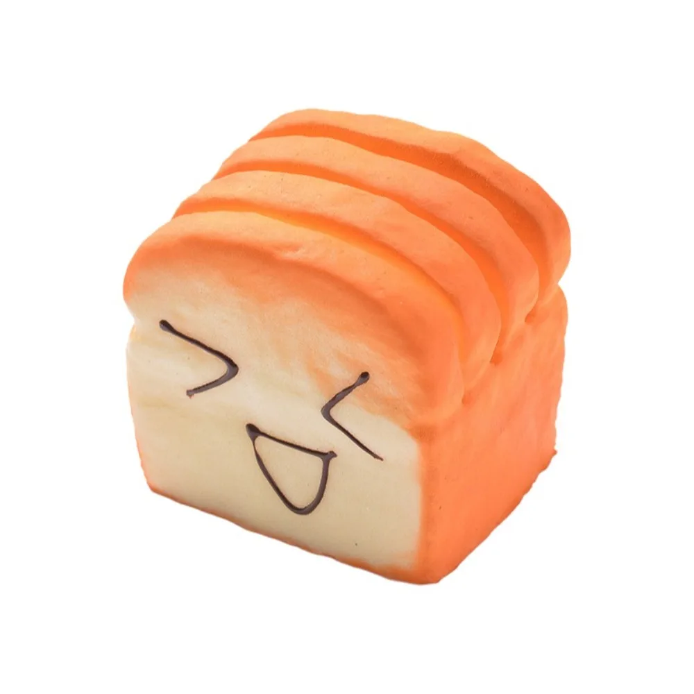 New Slow Rebound Toast Squeeze Toy Cartoon Soft Mochi Squish Foam Toy Anti-stress Fidget Squeeze Toy For Stress Relief