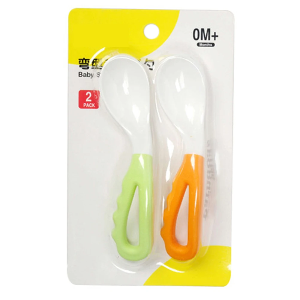 

4 Pcs 's Bent Spoon Toddler Utensils Automatic Feeding Spoons