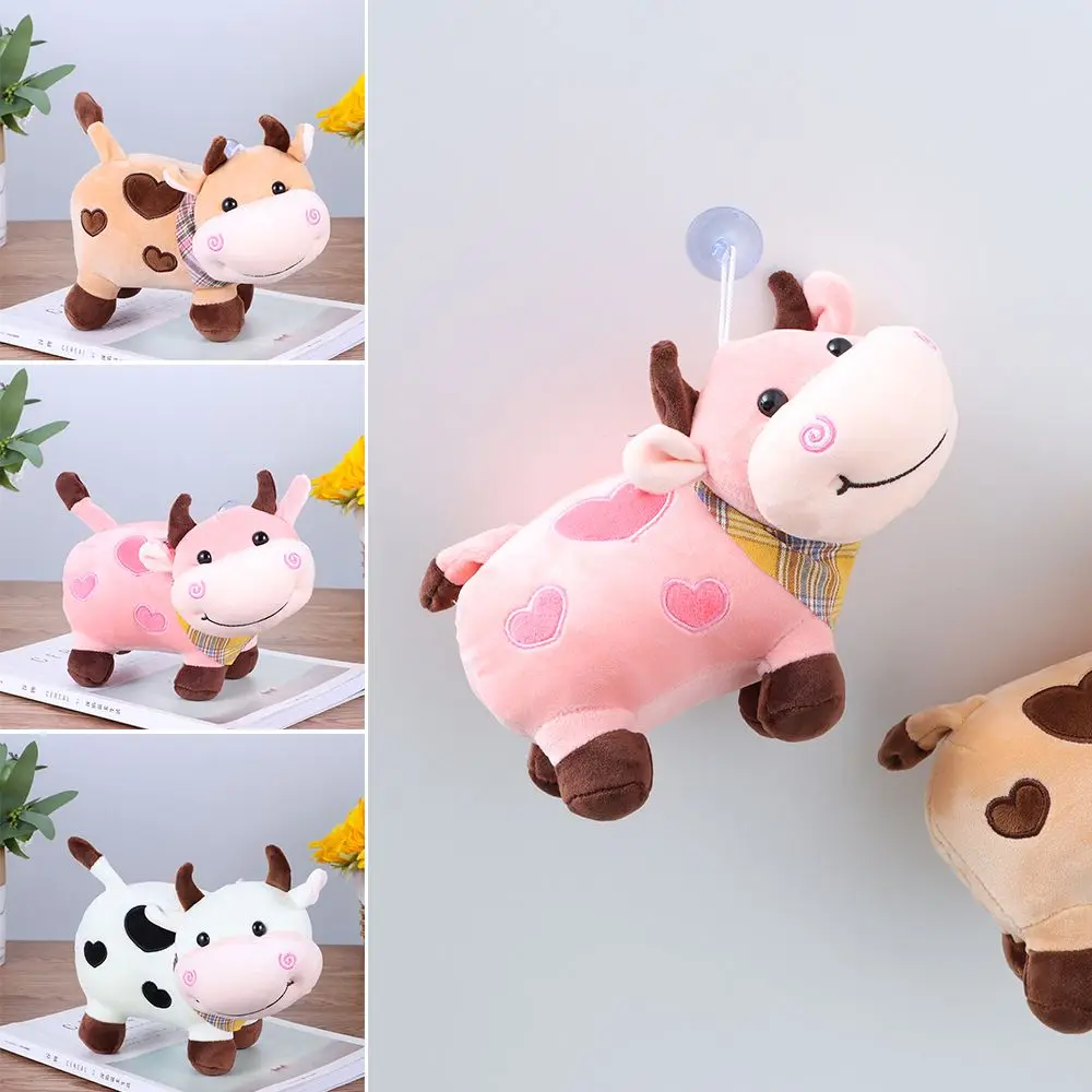 New Cute Cartoon Kawaii Stuffed & Plush Animals Bull Doll Little Color Cow Doll Calf with Scarf Plush Toy