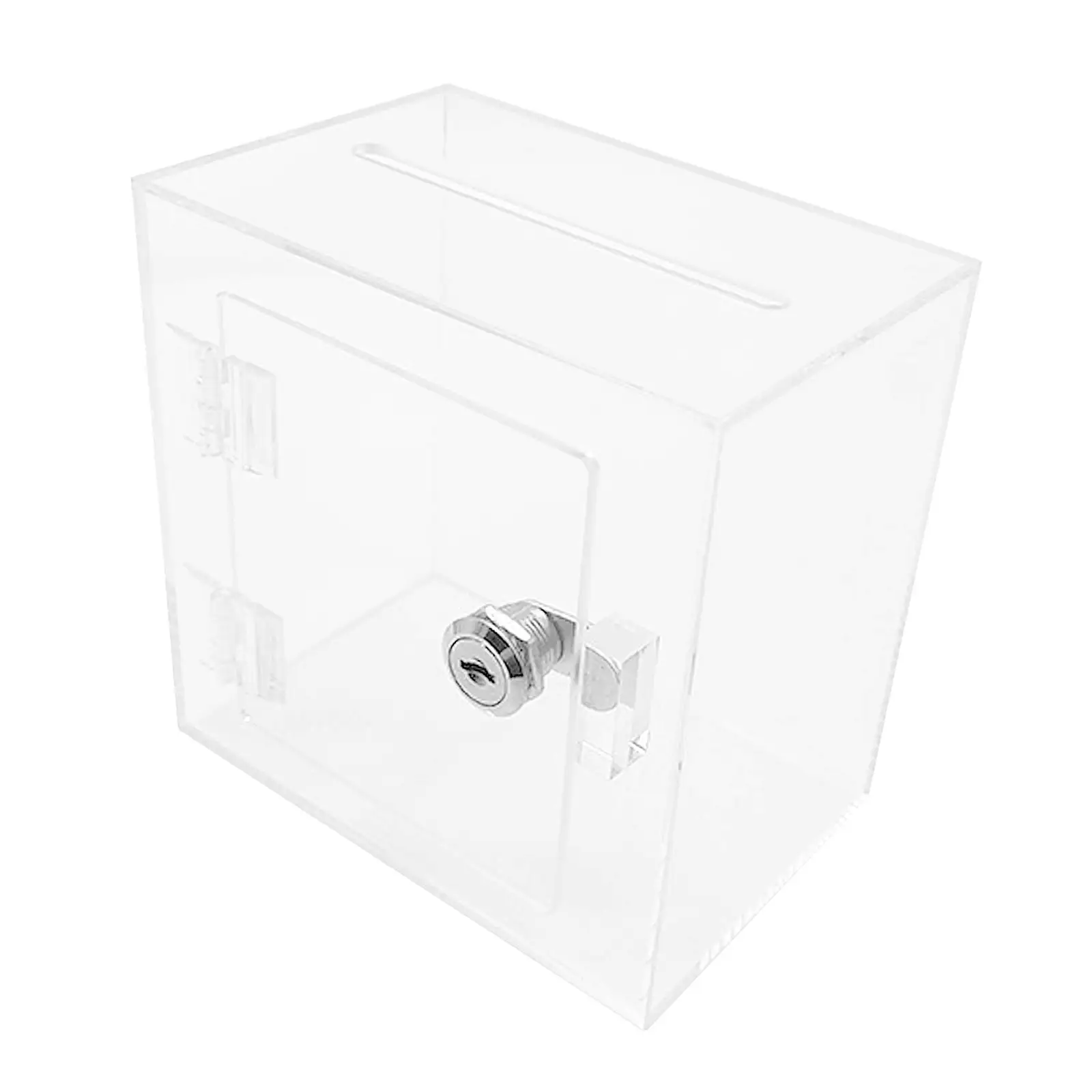 Acrylic Donation Box Suggestion Box Money Box with Lock Clear Ballot Box Storage Organizer for Voting, School,Bar,Fundraising