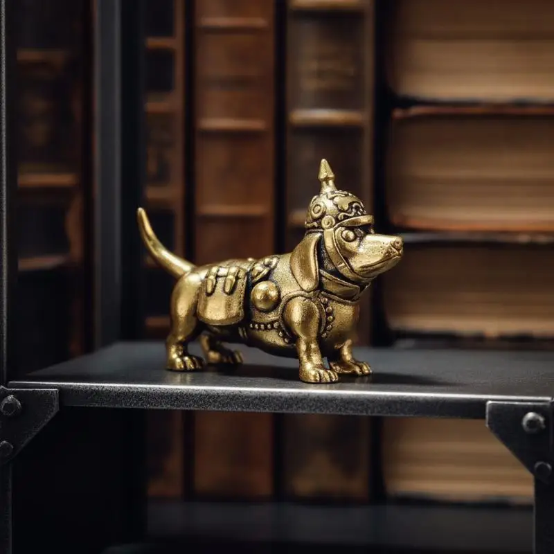 Crown Dog Harzfigur, langer Körper, kurze Beine, Mini-Statue, langlebige Tischdekoration für Fensterbrett-Dekor – Detail 1