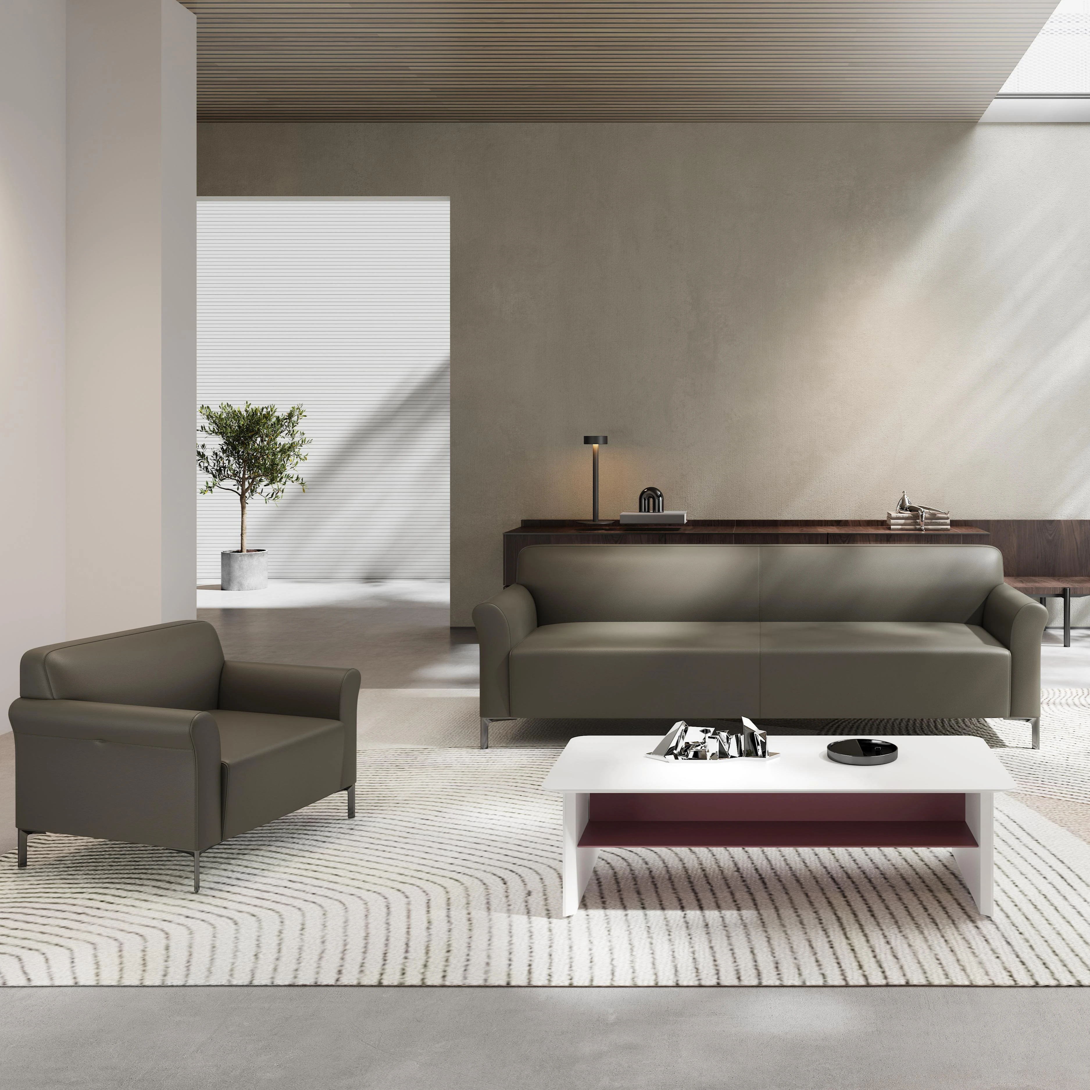 

Modern Stylish Modular Luxury Leather Sectional Office Waiting Room Sofa Set Eco-Friendly Durablepromote sales