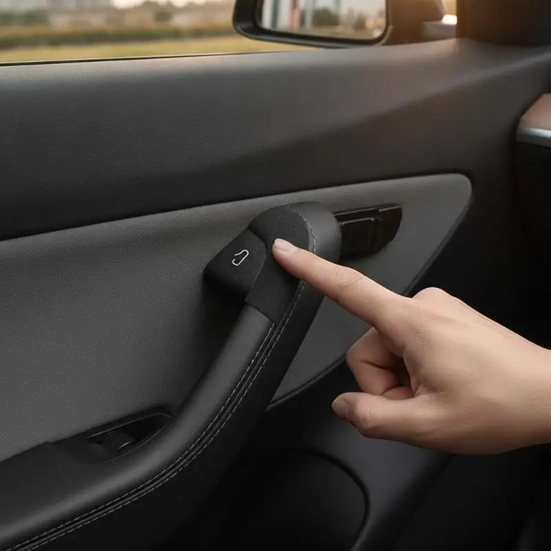 Suede Door Switch Button Stickers Anti-Scratch Wear Resistant Car Window Lift Button Decals for Auto Interior Accessories