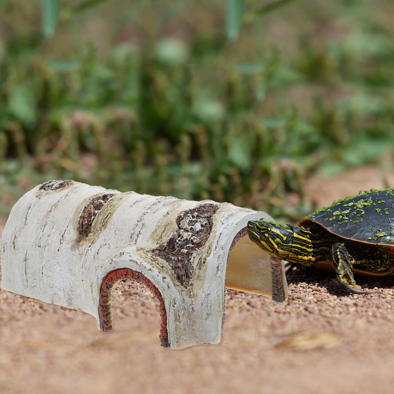 

1 шт. Уникальная пещера-укрытие для черепах ручной работы из смолы, темная, для рептилий, убежище для питомцев, декоративное использование