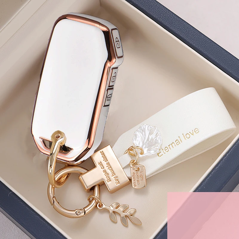 

New TPU Car Key Case Cover Shell For Kia Xceed Ceed Sorento Soul Telluride Niro Gold Edge Key Shell 3 Button Accessories