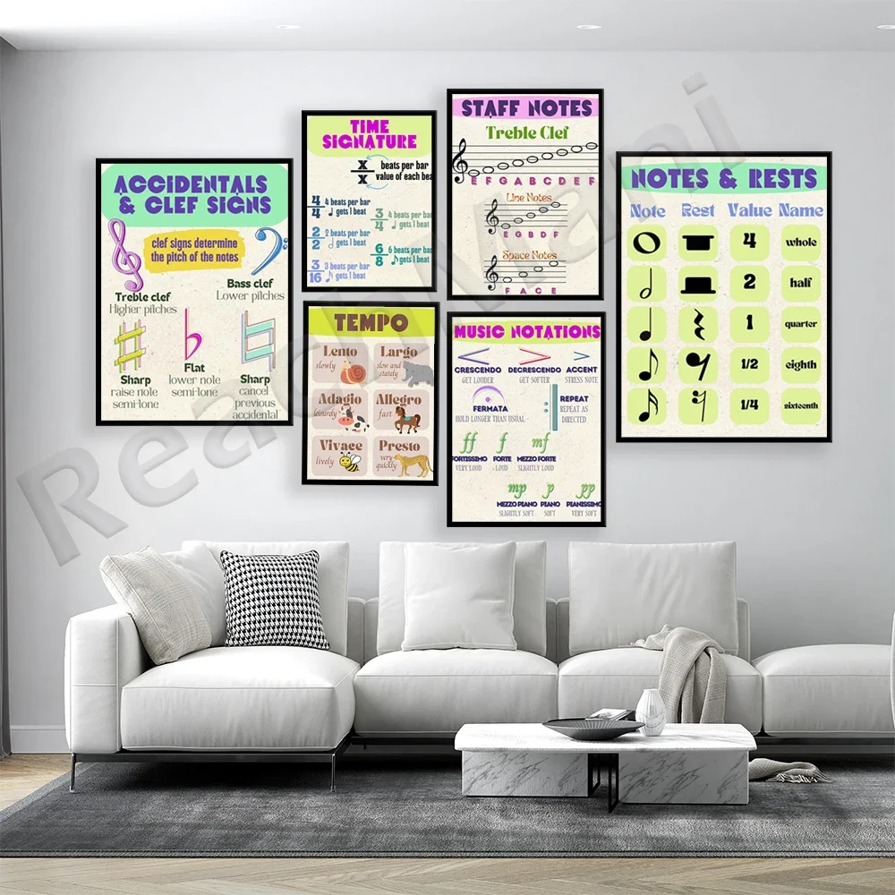 Music Education Printable Retro Posters, Music Classroom Decor, Music Classroom Resources, Educational Print Home Decor Wall Art