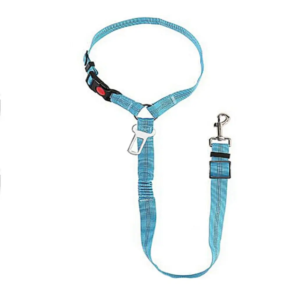 

Anti-shock Pet Car Seat Belt Adjustable Reflective Dog BackSeat Safety Belt with Clip Elastic Dog Harness Leash Kitten