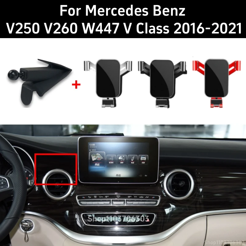 

For Mercedes Benz V250 V260 W447 V Class 2016-2021 Car Phone Holder Gravity Car Phone Air Vent Mount GPS Bracket Car Accessories