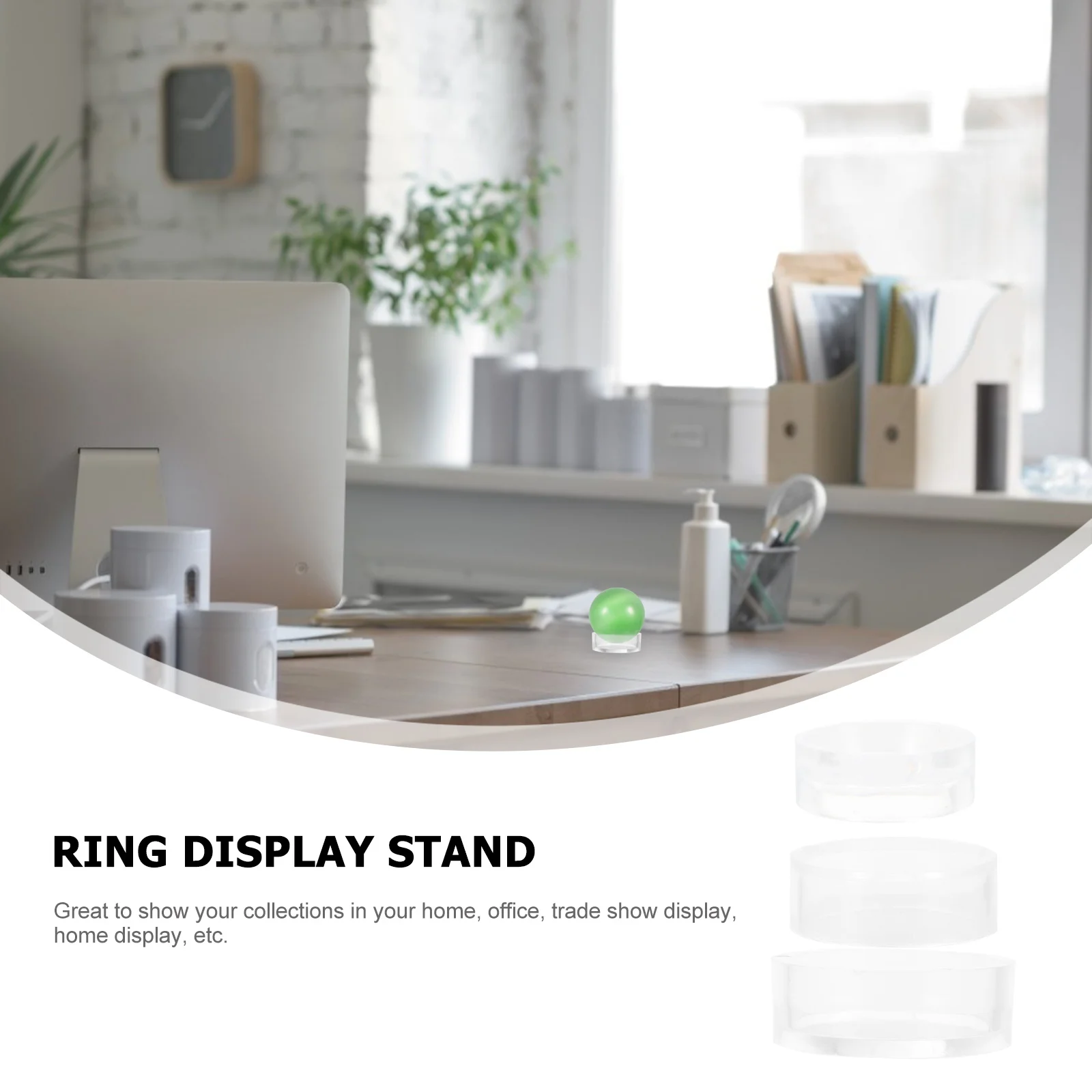 

15pcs Acrylic Jewelry Display St Transparent Ring Holder for Softball Baseball Tennis Balls Home Office Showroom Decor