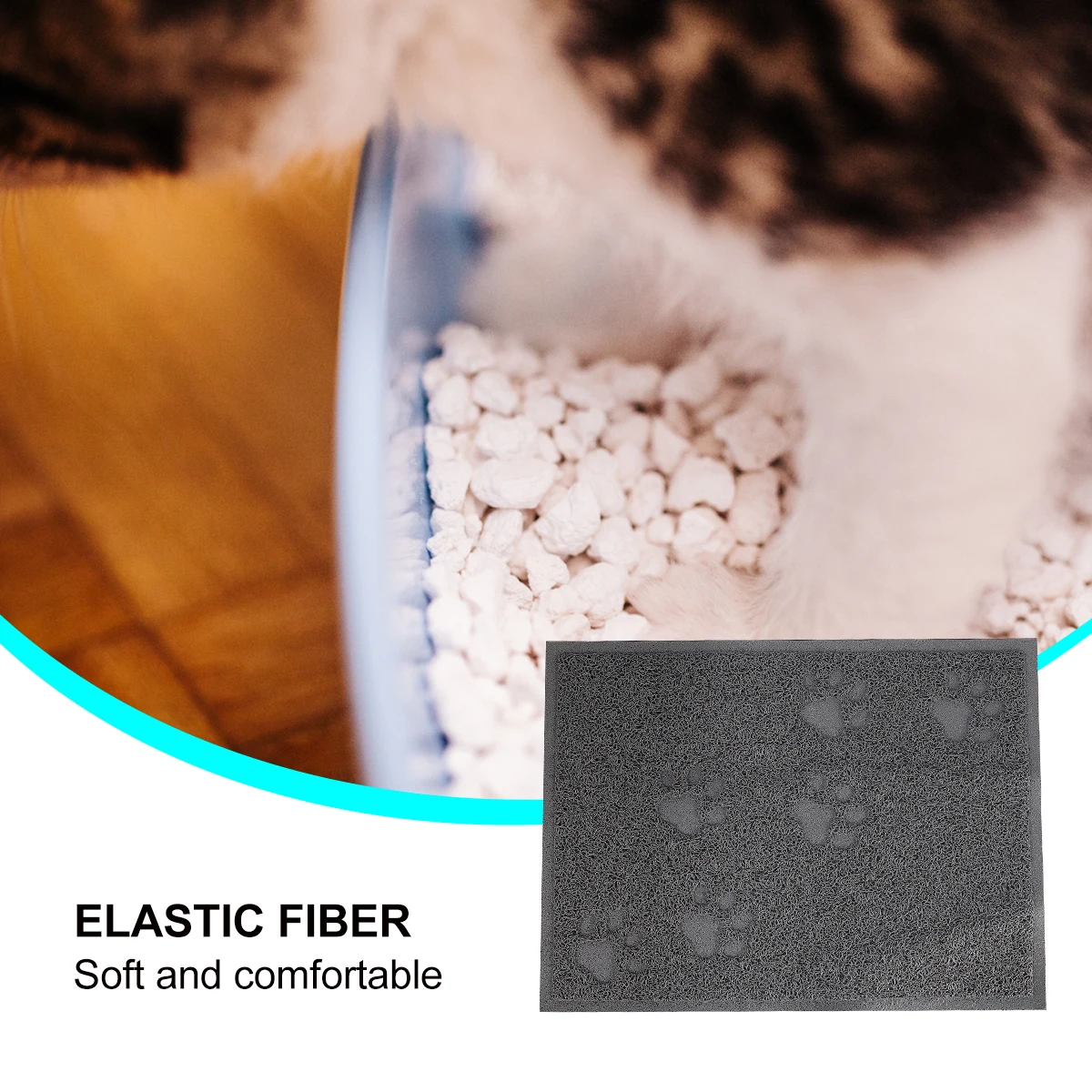 

1pc Cat Litter Mat Waterproof Wear Resistant Grey Claw Grinding Splash Proof Easy Pet Supplies Thick Decorative Cat Pad