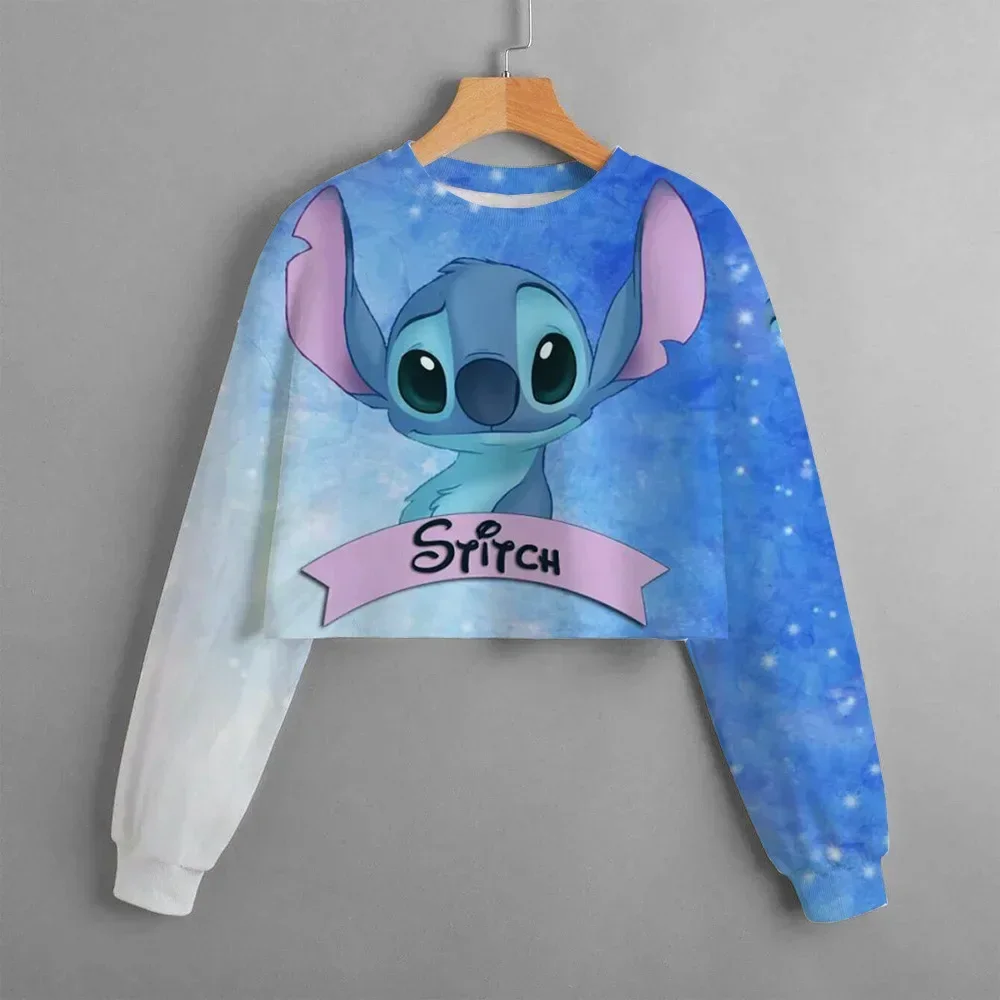 Disney Lilo&Stitch Children's Fun Hoodie Fashion Leisure Anime 3D Printed Stitch Sweatshirt Girls' Pullover Cute Top