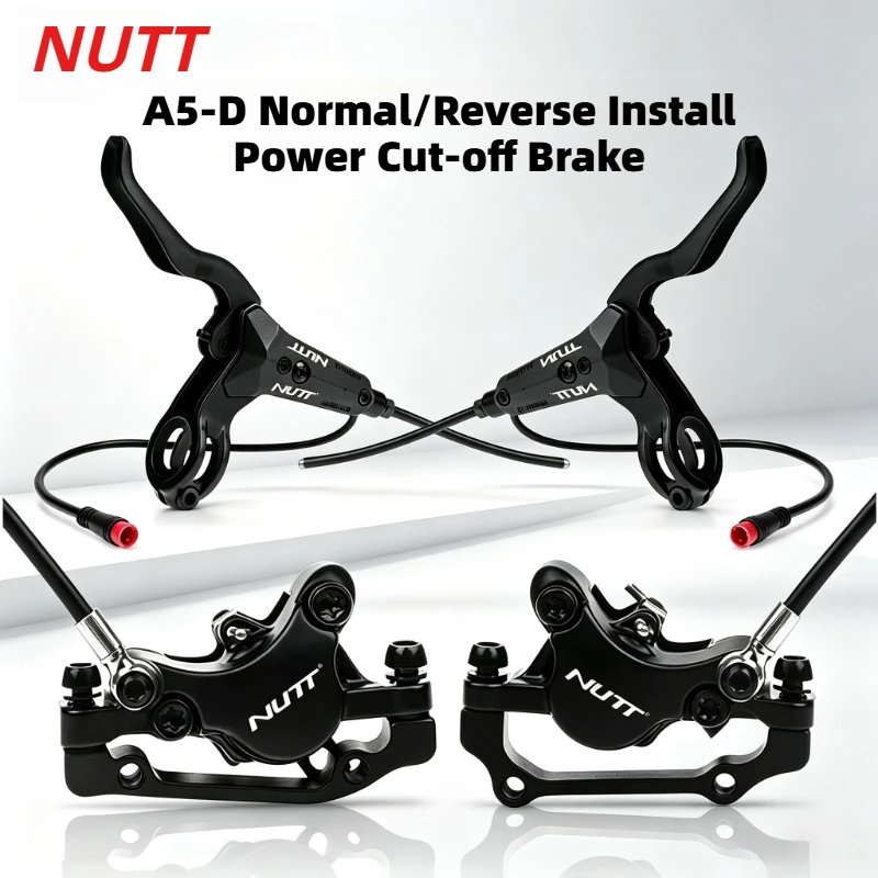 NUTT A5‑D Hydraulic Disc Brake Caliper Auto Power Cut‑off Oil Brake for Electric Scooter Folding E‑Bike Normal Reverse Install