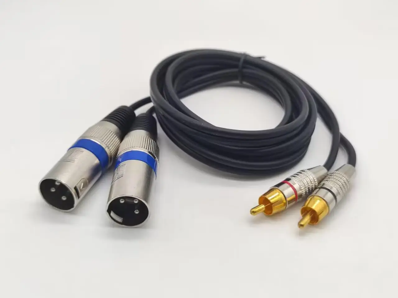 1.5M 2RCA Male to Dual XLR Male Cable 2RCA to 2XLR Cable Ofc Aux Audio Cable Shiled for Amplifier