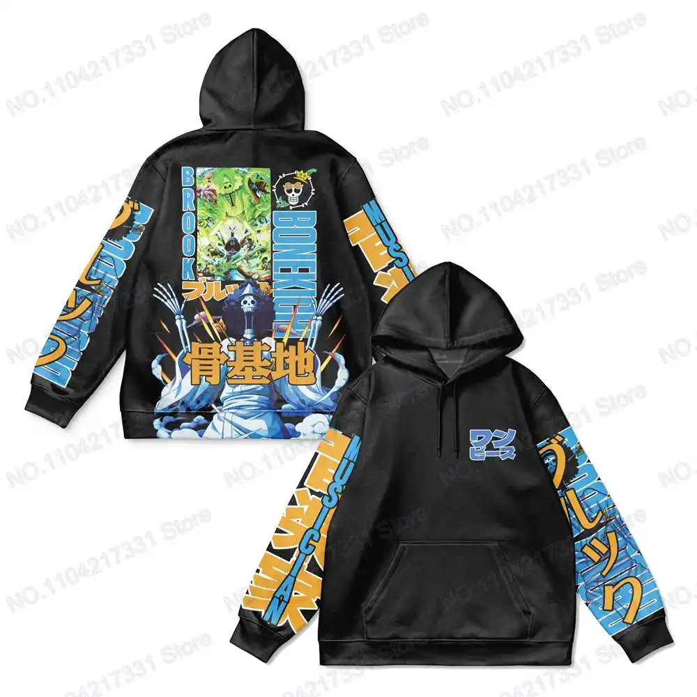 6th One Piece-Anime Hip Hop Fashion Streetwear Y2K Harajuku Pop Anime Print Autumn Hoodie Men's Punk Casual Colorful Sweatshirt