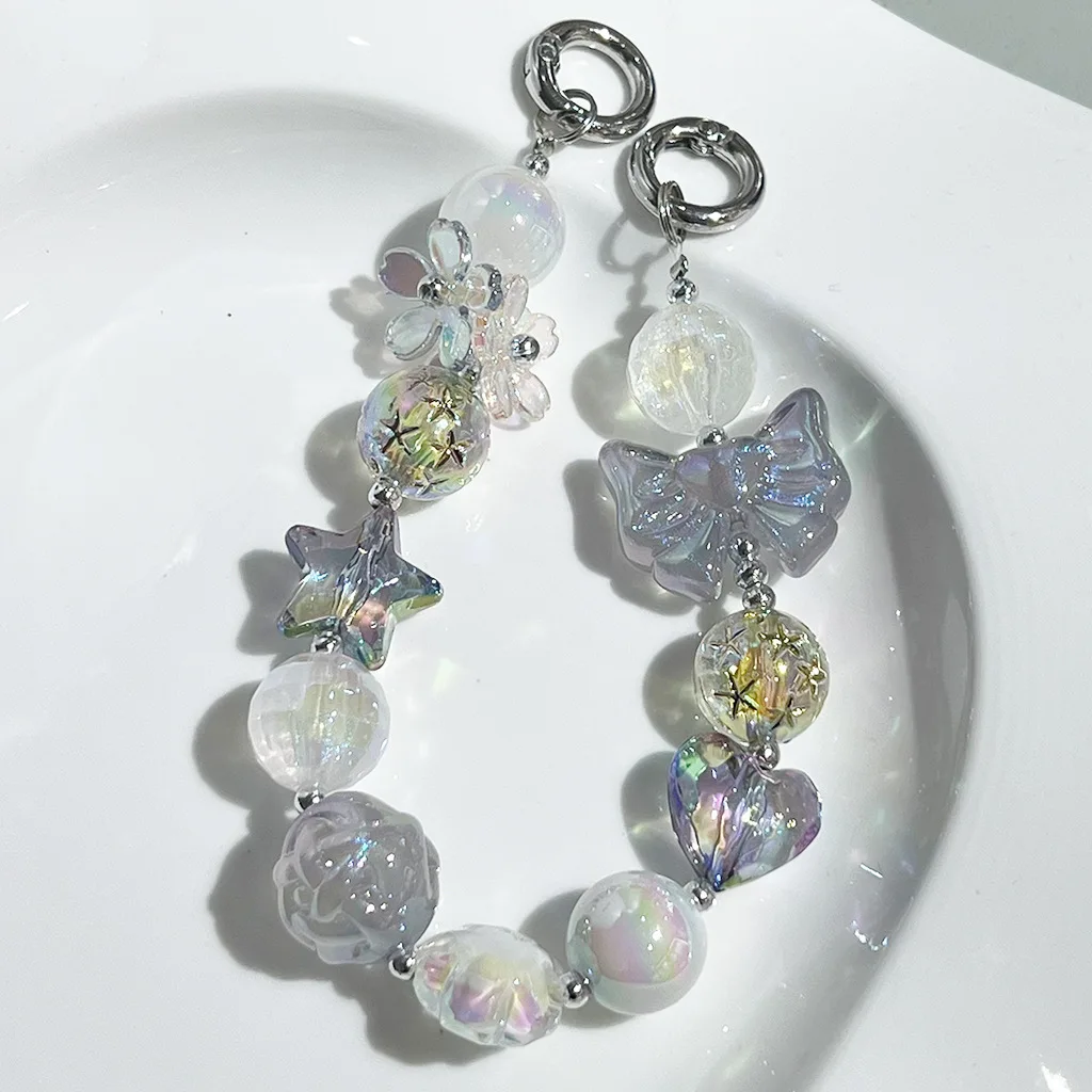 10pcs/lot Colorful Clear Shine AB Acrylic Heart/Star DIY Loose Charm Beads Big Size image 2