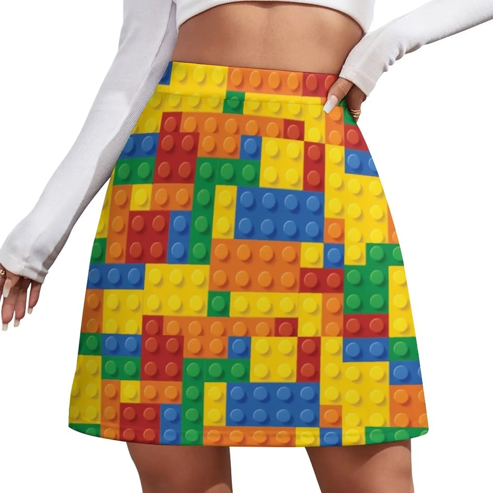 Color Building blocks Mini Skirt modest skirts for women luxury designer clothing women women's clothing korea stylish