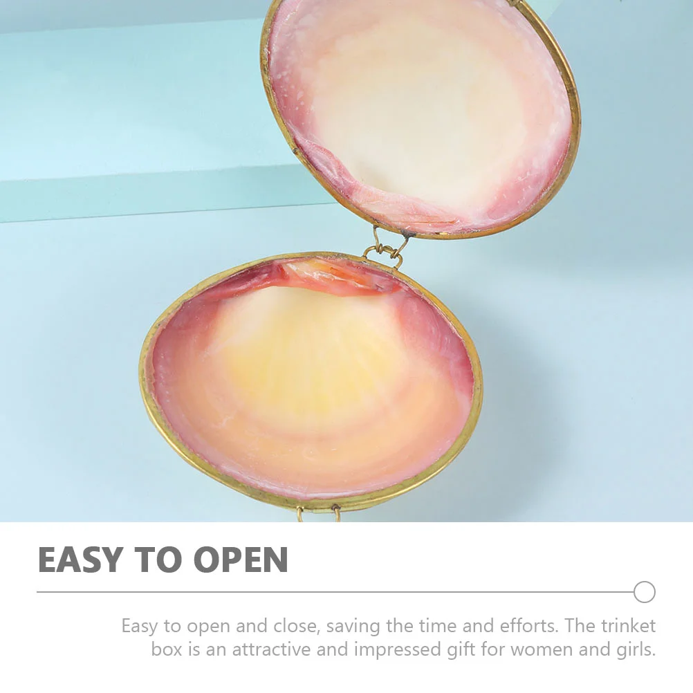 2 Pcs Shell Jewelry Box Delicate Dish Necklace Practical Small Candy Metal Ring Seashell Decorations Holder