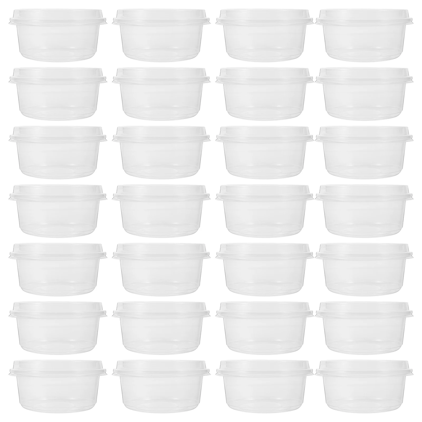 

50 Sets Disposable Plastic Containers Fruit Cups Lids Soup Bowls Carryout Food Storage Small Lightweight Airtight Takeaway Boxes