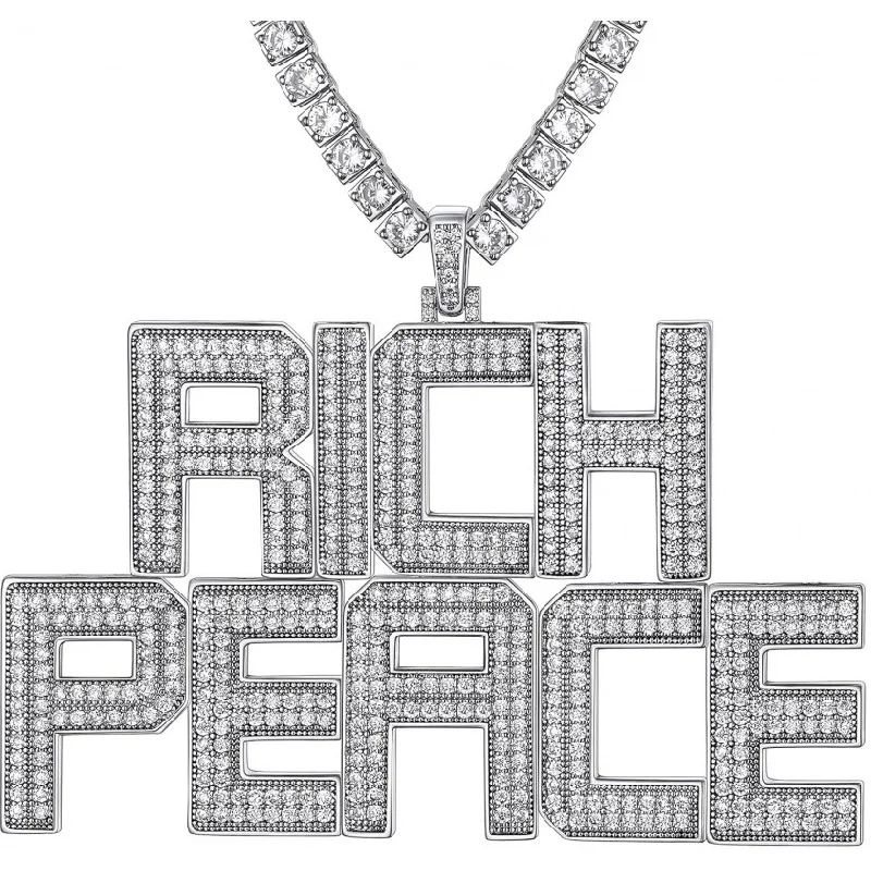 

Custom 2 Layer Initial Number Necklace - 18K Gold/Platinum Plated CZ Iced Out Hip Hop Unisex Jewelry