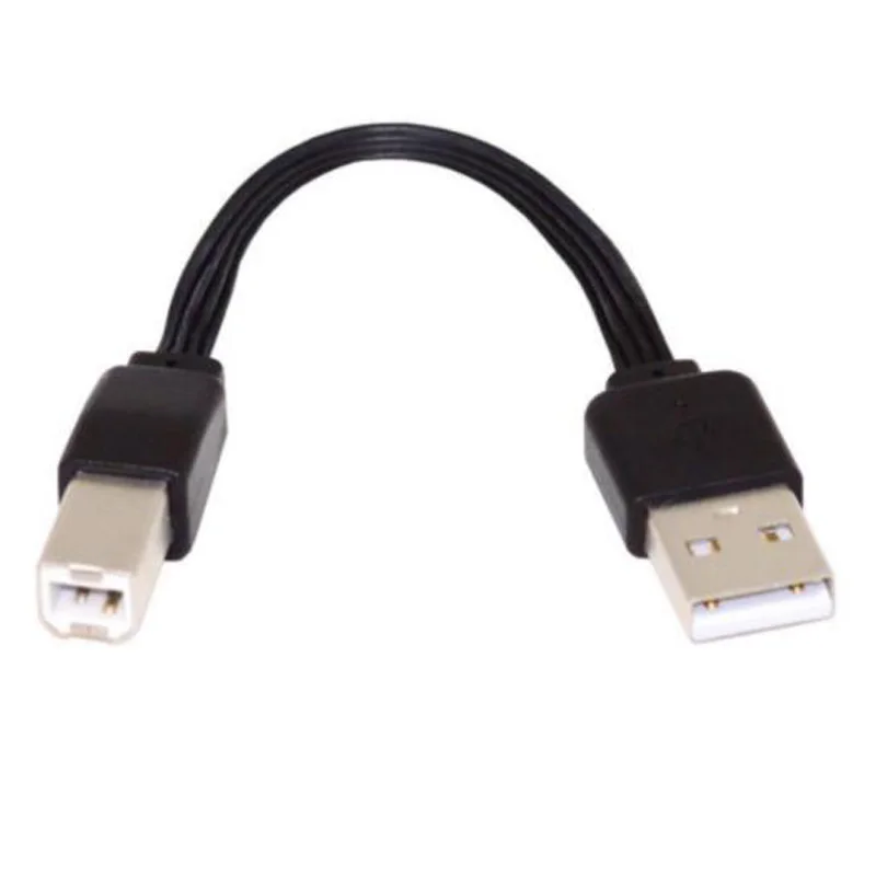 Zwarte 0.1M Type-C USB-A B C Mini Micro USB mannelijke naar USB-A 2.0 mannelijke zachte siliconen omhulsel platte korte datakabel 30AWG