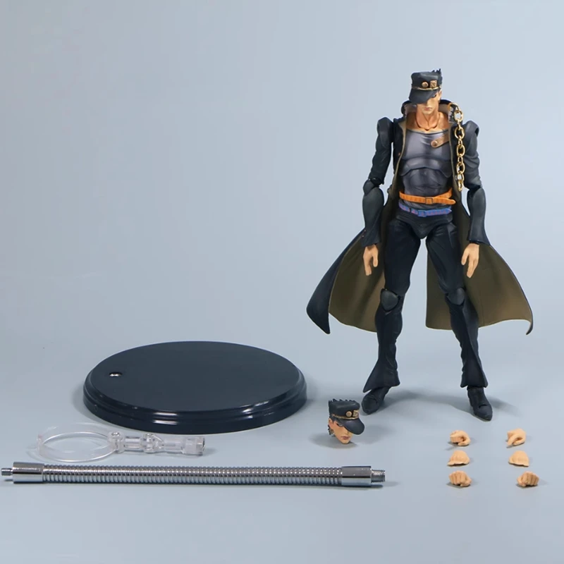 Nova figura de ação anime jojo's bizarre adventure grande kujo jotaro estrela platina actionfigure pvc modelo boneca caixa colorida presente do menino