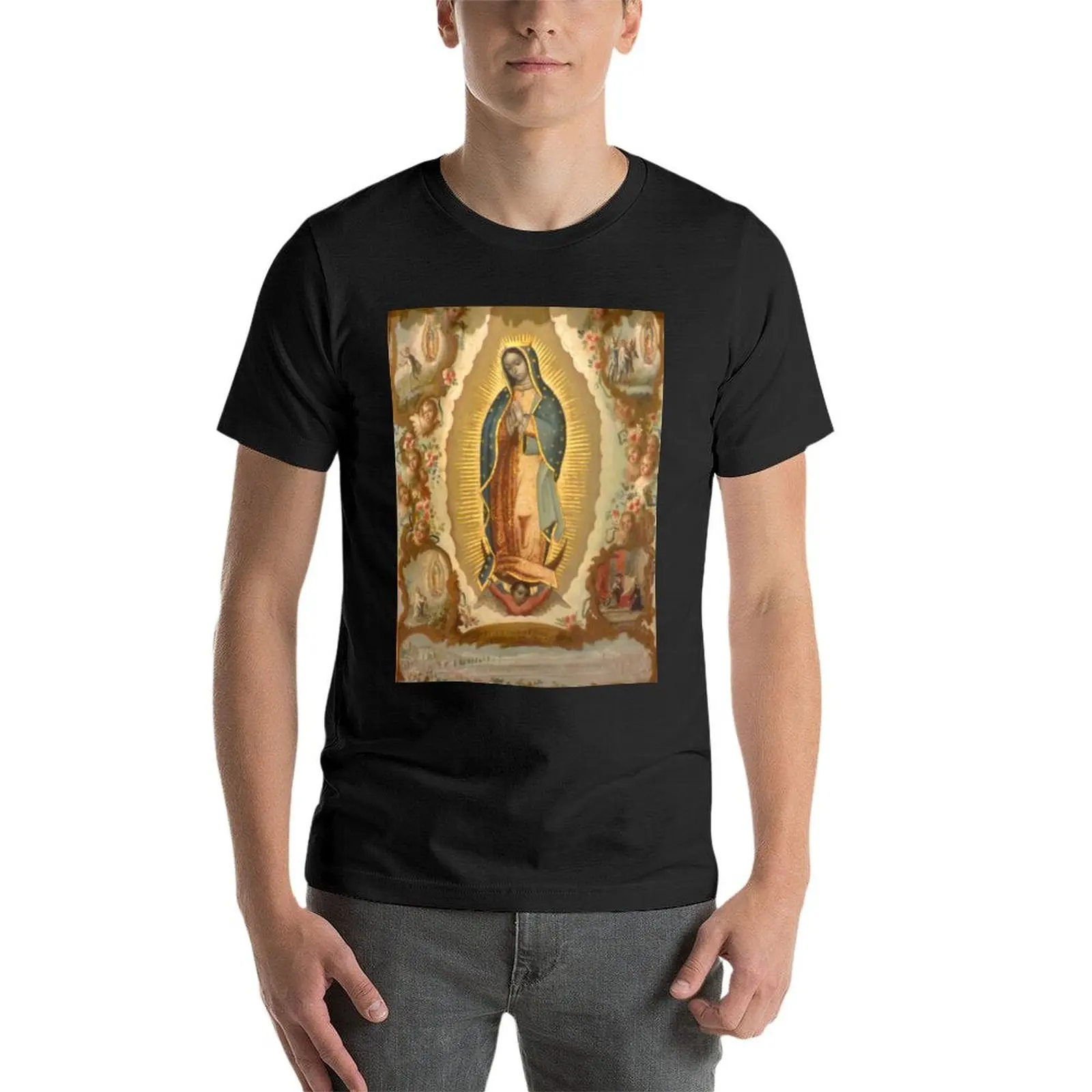 Virgin of Guadalupe with the four apparitions by Juan de Sáenz T-Shirt blanks funnys sublime heavyweight t shirts for men image 4