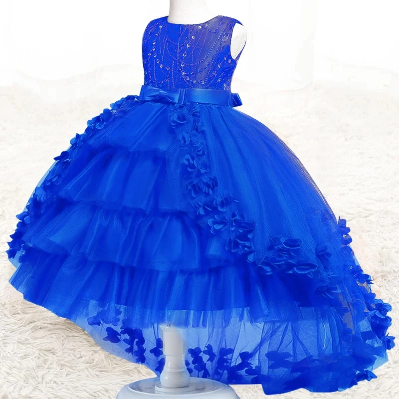 3-12 Year Girls Petal Skirt Kids Clothes Children Bridesmaid Dresses Party Princess Evening Prom Ball Gowns Embroidery