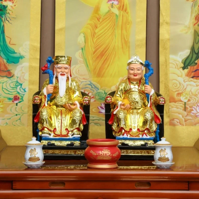 1PCS 30cm Resin Earth God Earth Goddess Landlord God of Wealth Buddha Statue Fengshui Figure Statue Ornament view 3