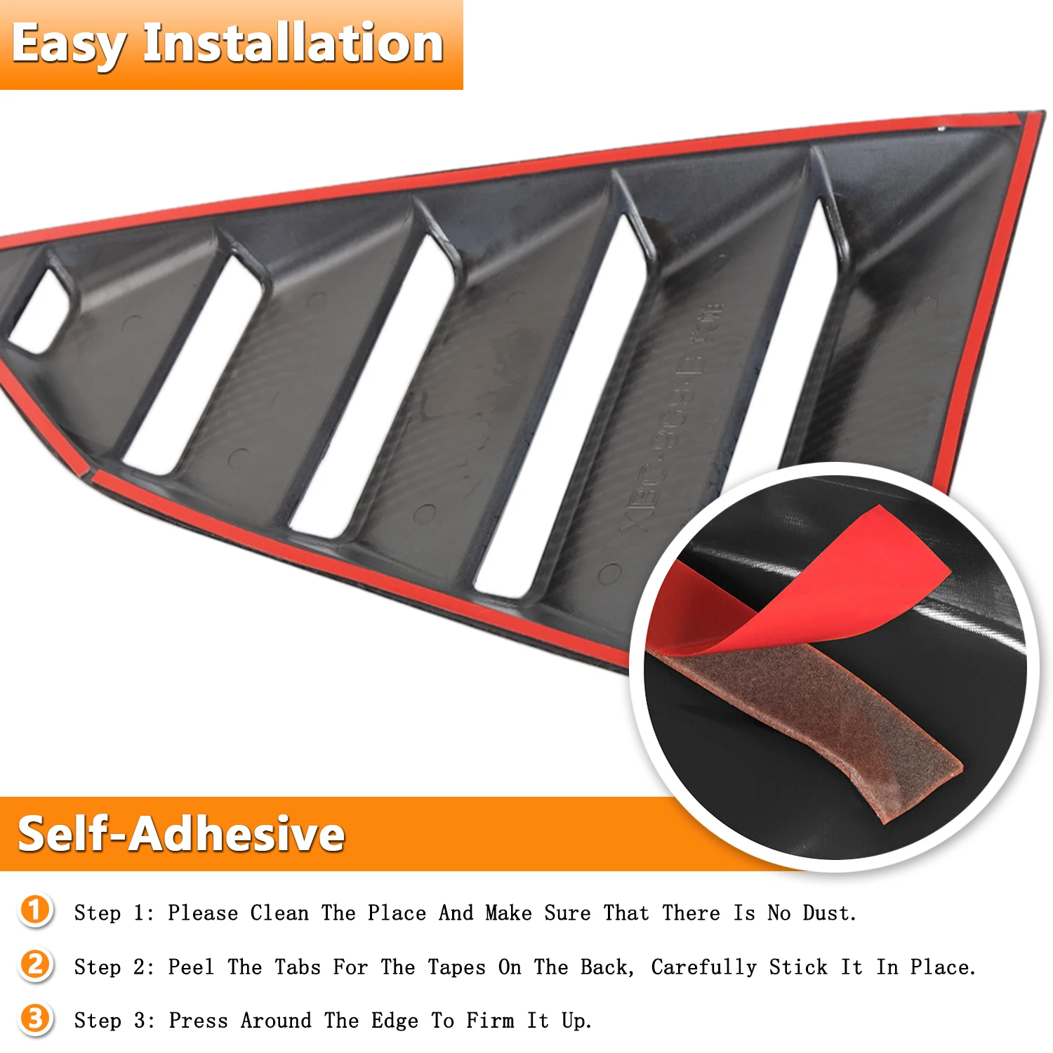 Car Rear Window Blind Vent Trim Louvers Scoop Decoration Stickers Cover for Chevrolet Camaro 2017-2023 Exterior Accessory Black