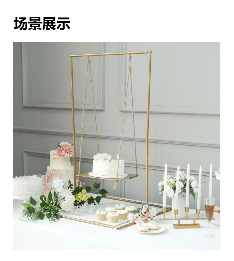 

10PCS Party Table Centerpieces Wreath Candle Craft Holder Wedding Decoration Iron Swing Cake Rack Dessert Display Pastry Holder