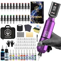 Kit de tatuaje POSEIDON V5, hermoso Kit de pluma de tatuaje para maquillaje permanente, Kit de máquina de tatuaje, fuente de alimentación de tatuaje caliente, Kit de pistola de tatuaje