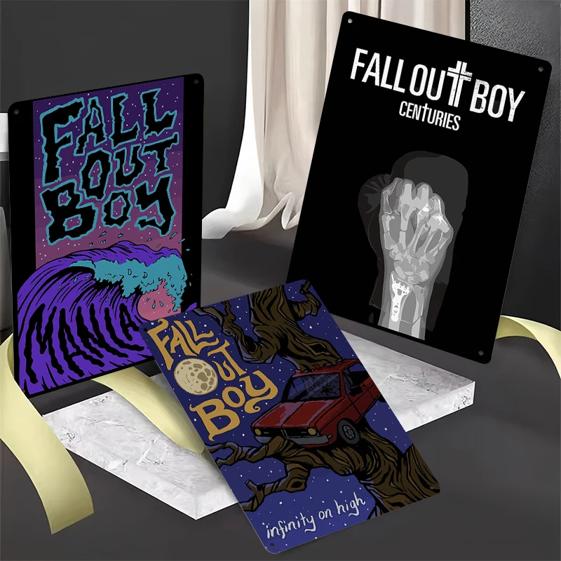 Fall Out Boy Music Tinplate Posters Customizable Wall Art Retro Vintage Metal Signs for Fans Bedroom Decoration Aesthetic House