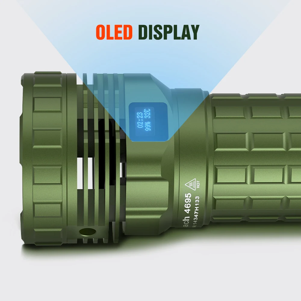 EDC-Lampe de poche LED 46950, batterie externe USB C, charge, décharge, autodéfense, torche avec ventilateur, éclairage extérieur très injuste,