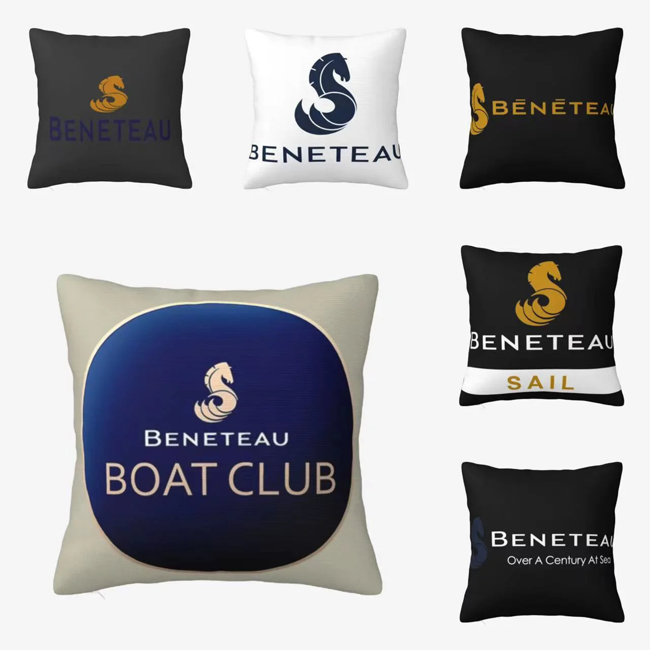 Beneteau Boats Square Pillowcase Polyester Pillow Cover Velvet Cushion Zip Decorative Comfort Throw Pillow For Home Living Room