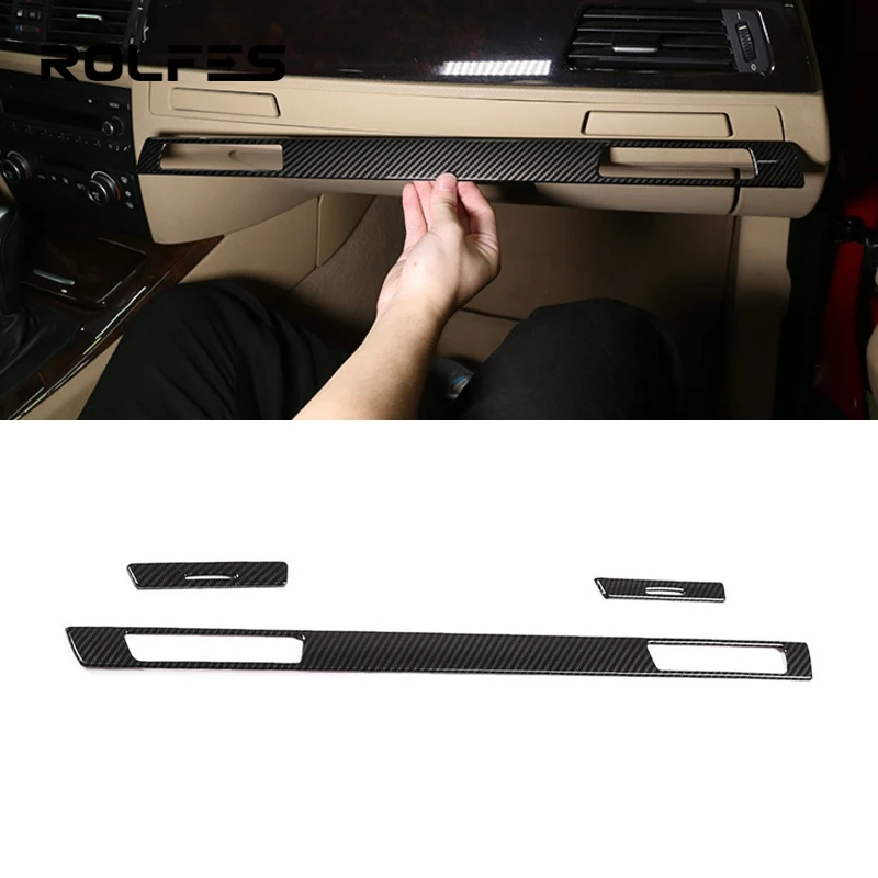 

ROLFES LHD ABS Carbon Fiber For BMW 3 Series E90 E92 E93 2005-2012 Interior Copilot Glove Box Water Cup Holder Panel Strip Cover