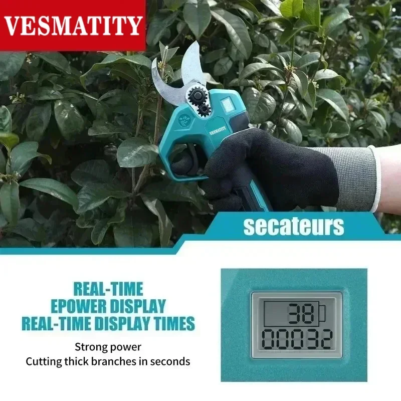 Brushless Cordless Electric Shears Garden Pruner Cutter for Branch Flower Fruit Picking For 18V-20V Battery
