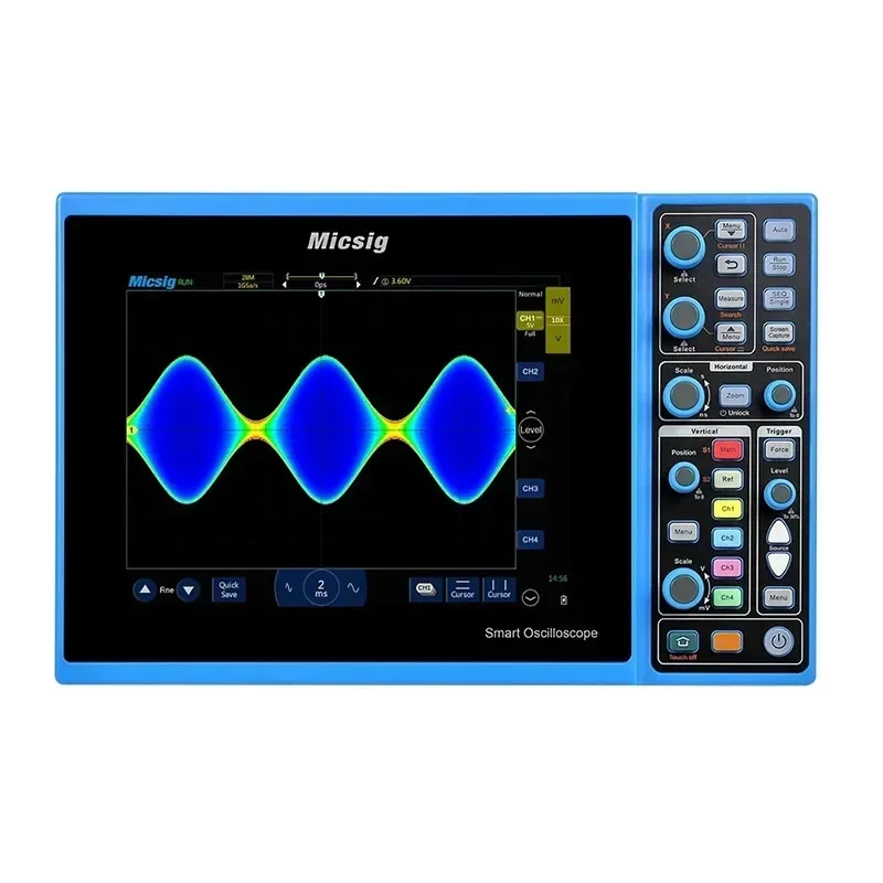 Micsig Digital Storage Oscilloscope 2CH 100MHz 1GSa/s Real Time Sampling Rate Handheld Smart Oscilloscope Analog STO1102C