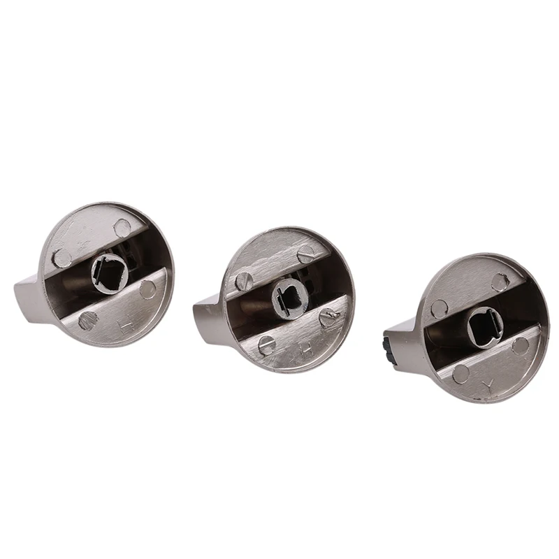 2PCS Metal 6mm/4mm Universal Silver Gas Stove Control Knobs Adaptors Oven Switch Cooking Surface Control Locks