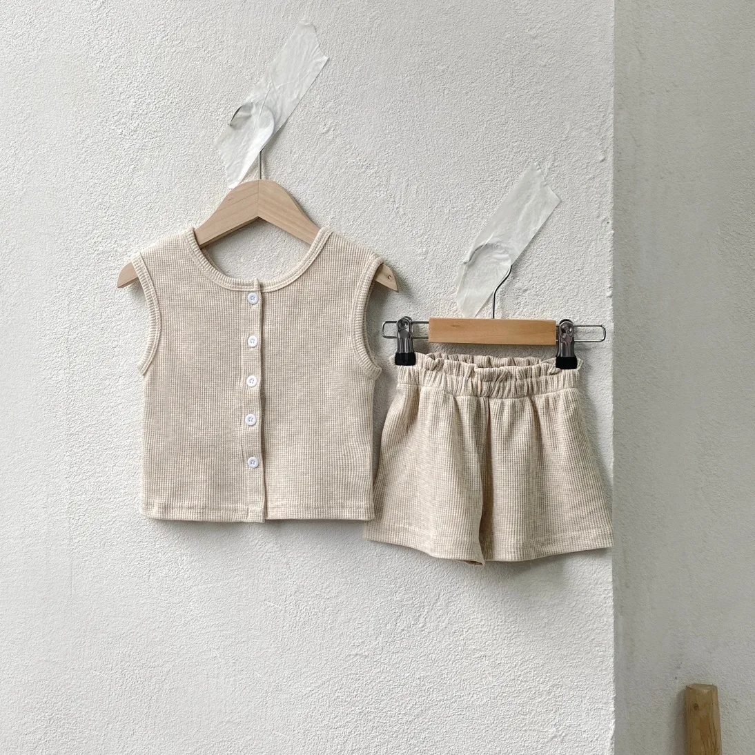 

2026 Summer New Baby Sleeveless Clothes Set Infant Boy Girl Vest Cardigan + Shorts 2pcs Suit Cotton Toddler Casual Outfits