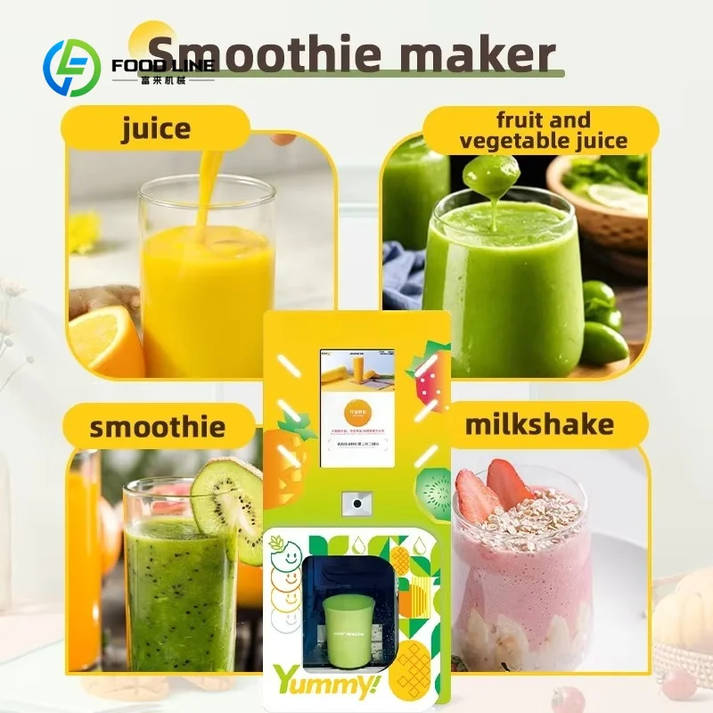 Customized Automatic Commercial Slush Smoothie Vending Machine Credit Card/QR Code Payment SDK Enabled Cloud-Based Management
